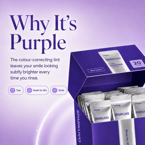 Purple Whitening Mouthwash Sachets | Alcohol-Free & Vegan